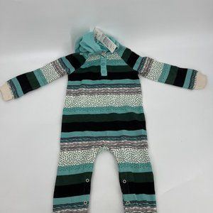 Peek Babies' Holiday Fashion Button Striped Hooded Romper Multicolor 18-24M NWT
